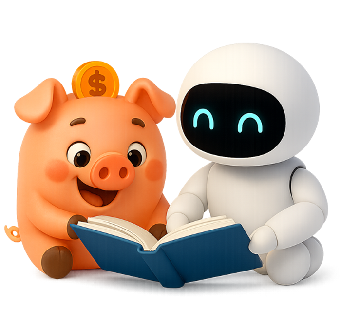 Mascotes da SIA Educação estudando